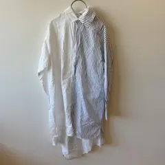 FASHION NOVA ホワイトストライプシャツワンピース M デザイン