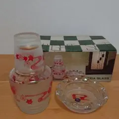 【昭和レトロ】アデリア 水差し グラス 灰皿 ガラス 紅葉