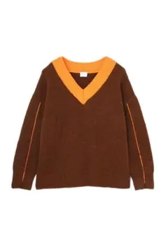 【ROSE BUD】襟ネオンカラーニット