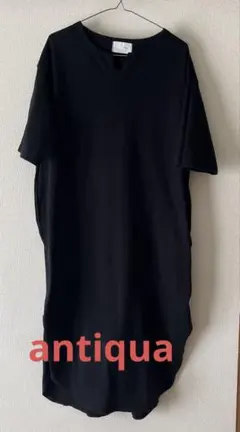 antiqua アンティカ　バスク生地ワンピース ワンピース ロング