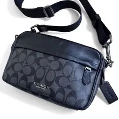 【人気モデル】コーチ ショルダーバッグ グラハム クロスボディ シグネチャー 黒