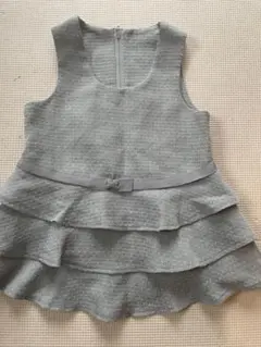 グレー フリル付きジャンバースカート　95