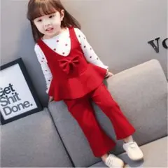 残り1着❣️ベビーキッズ　セットアップ　ボア　トップス　フレアパンツ　フレア袖