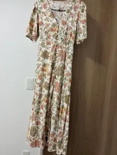 MANGO フラワープリント 半袖ロングシャツワンピースのサムネイル
