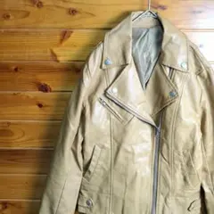 ライダースジャケット　レザージャケット　ダブルライダース　革ジャン　Ⅿ　茶色