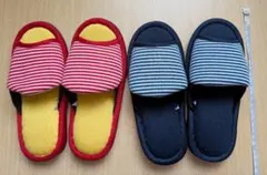 新品未使用キッズ又はレディース スリッパ2足　約20〜22cm