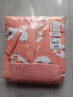 オレンジ色フリースベビーパジャマ