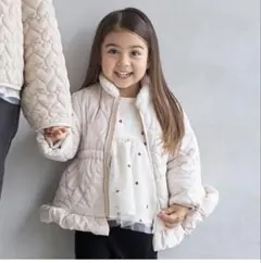 アイボリー キルティングダウンコート 130