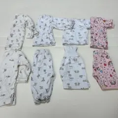 ベビーパジャマ　長袖肌着セット 動物柄・虹柄