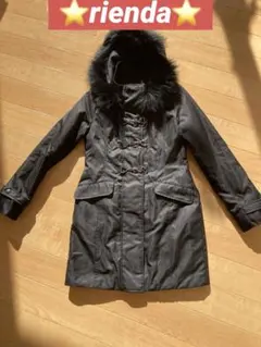 アウター　黒 ファー付きモッズコート