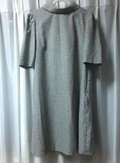 【ROPE PICNIC】付け襟半袖チェック柄ワンピース