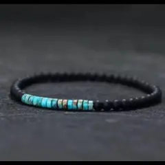 オニキス ターコイズ ブレスレット メンズ レディース 4mm