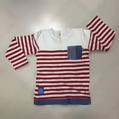 赤白ストライプTシャツ 110サイズ