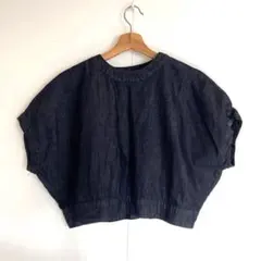 新品ミズイロインド　デニム トップス プルオーバー　半袖