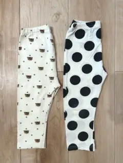 ドット柄7分丈レギンスパンツ2点セット　110