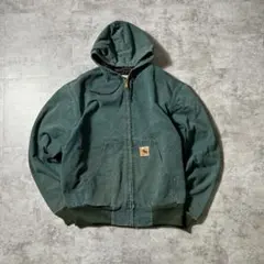 80-90s 星タグ USA製 グリーン カーハート アクティブジャケット L