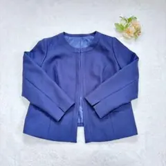 新品未使用　ニッセン　nissen　ツイードジャケット　ノーカラー　23号　紺