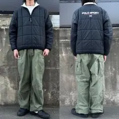 希少 90s POLO SPORT リバーシブル ハーフジップ 中綿 ジャケット