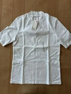 ユニクロ　　コットンフライス　ハイネック　Tシャツ　半袖　5分丈