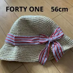 FORTY ONE 麦わら帽子　女の子　リボン　56cmのサムネイル