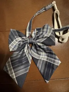 制服リボン　ネイビー チェック柄 リボン