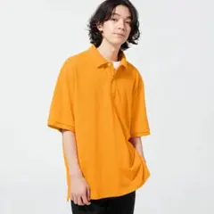 オーバーサイズポロシャツ(5分袖) オレンジ XXLサイズのサムネイル