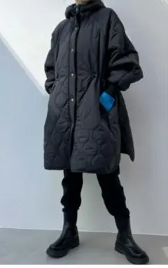 y/m イム フード付 キルティングジャケット　コート 黒