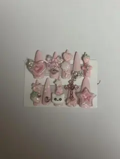 ネイルチップ　量産型　地雷　サブカル　平成女児　ピンク