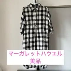 MARGARET HOWELL リネン チェック柄 半袖シャツのサムネイル