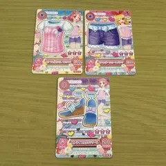 アイカツ！アイカツカード コサージュ付ピンクレースTシャツ キュートコーデ3枚