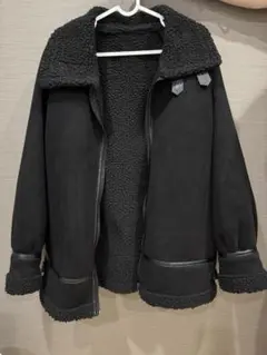 GRL ブラック ムートンコート