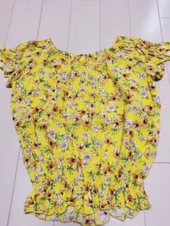 グローバルワーク　100 トップス　半袖　花柄　フラワー　イエロー　黄色のサムネイル