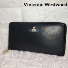 Vivienne Westwoodゴールドオーブラウンドファスナー長財布ブラック