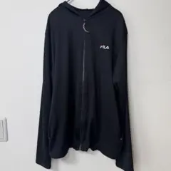 【中古】FILA メッシュ 無地 UVパーカー M ブラック