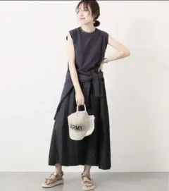 スピックアンドスパン リネンタックフレアースカートのサムネイル