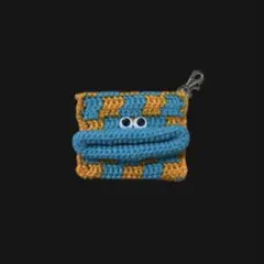 ポケットティッシュケース　ハンドメイド　鍵編み　ブルー　オレンジ