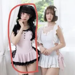 夢展望　サイドレースアップワンピース水着　ピンク