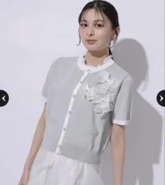 Arpege story 半袖ニット ライトブルーのサムネイル
