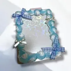 B8 トレカケース デコ 硬質ケース 推し活 ハンドメイド《水色》