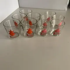 キャラクターイラスト付きグラス10個セット