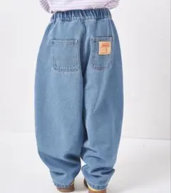 ペアマノン　カーブデニムパンツ　ライトブルー　100cmのサムネイル