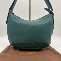 極美品 HIROFU ソーロ ワンショルダーバッグ ハーフムーン シボ革 H