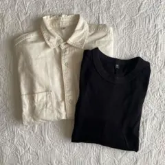 GU ワークシャツ コットンTシャツ S セット