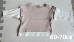 ピンク 長袖Tシャツ 60-70 ベビー服