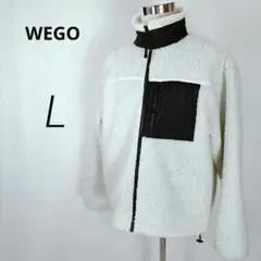 ボア✨切替デザイン✨WEGO ブルゾン ホワイト【L】d2062