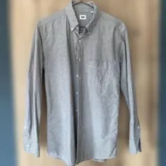 UNIQLO ユニクロ　オックスフォードシャツ 長袖　M　グレー　メンズ