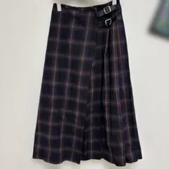 チェック柄プリーツスカート フリーサイズ
