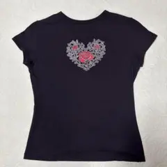 MIKA LANCE バラハート柄 半袖Tシャツ