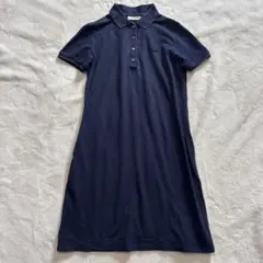 LACOSTE 膝丈 ポロシャツ ワンピース ネイビーー 38 スリムフィット