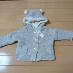 新品　baby GAP フード付きニットコート
